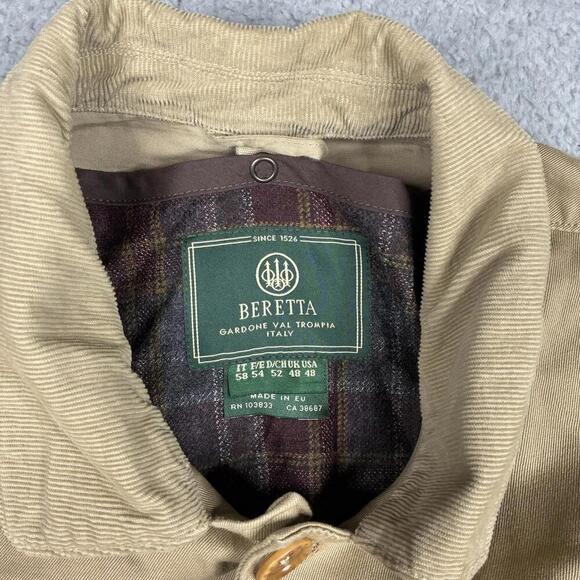 Beretta Canvas Field Jacket Men’s XL EU 48 Beige Wool Lined Barn Coat Italy - Picture 3 of 12